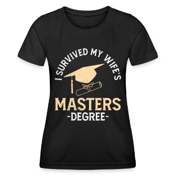 Survécu Ma femme a une maîtrise - T-shirt sport Femme - noir - Devant - AI Model Female 172 light (172cm)