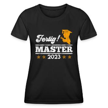 J’ai fini d’étudier le Master 2023 - T-shirt sport Femme - noir - Devant - AI Model Female 172 light (172cm)