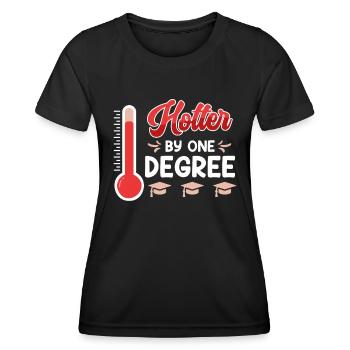A hot Bachelor's degree Master's degree - Women's Functional T-Shirt - black - Front - AI Model Female 172 light (172cm)