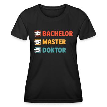 Bachelor's degree Master's degree Doctorate - Women's Functional T-Shirt - black - Front - AI Model Female 172 light (172cm)