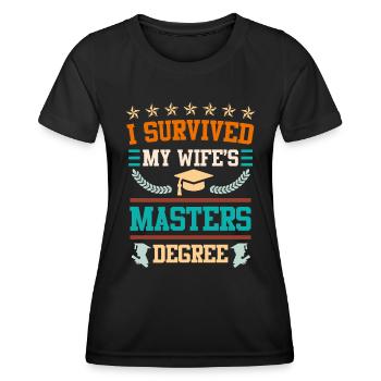 Ich habe überlebt Frau Master Abschluss - Frauen Funktions-T-Shirt - Schwarz - Vorne - AI Model Female 172 light (172cm)