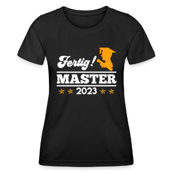 J’ai fini d’étudier le Master 2023 - T-shirt sport Femme - noir - Devant - AI Model Female 172 light (172cm)