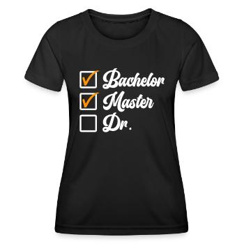 Bachelor Abschluss Master Abschluss Doktor - Frauen Funktions-T-Shirt - Schwarz - Vorne - AI Model Female 172 light (172cm)