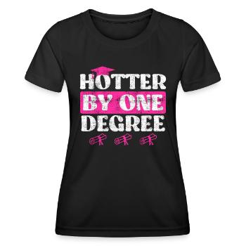 A hot Bachelor's degree Master's degree - Women's Functional T-Shirt - black - Front - AI Model Female 172 light (172cm)