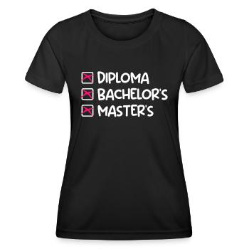 Schulabschluss Bachelor Abschluss Master Abschluss - Frauen Funktions-T-Shirt - Schwarz - Vorne - AI Model Female 172 light (172cm)