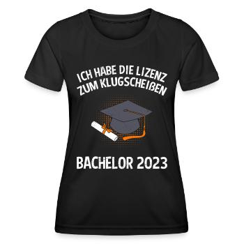 Licence pour baccalauréat. - T-shirt sport Femme - noir - Devant - AI Model Female 172 light (172cm)
