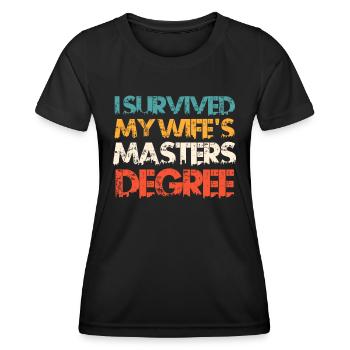 J’ai survécu à la maîtrise de Mme - T-shirt sport Femme - noir - Devant - AI Model Female 172 light (172cm)