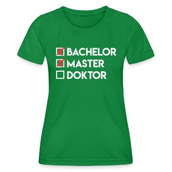 Checklist Bachelor Master Doctoral Degree - Women's Functional T-Shirt - kelly green - Front - AI Model Female 172 dark (172cm)