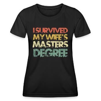 J’ai survécu à la maîtrise de Mme - T-shirt sport Femme - noir - Devant - AI Model Female 172 light (172cm)