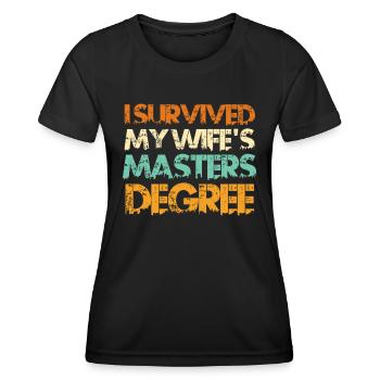 J’ai survécu à la maîtrise - T-shirt sport Femme - noir - Devant - AI Model Female 172 light (172cm)