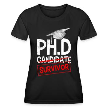 Ph.D Überlebt Ich habe einen Doktor Doktortitel - Frauen Funktions-T-Shirt - Schwarz - Vorne - AI Model Female 172 light (172cm)