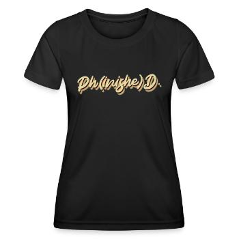 Doctorat phinished Doctorat terminé Doctorat - T-shirt sport Femme - noir - Devant - AI Model Female 172 light (172cm)