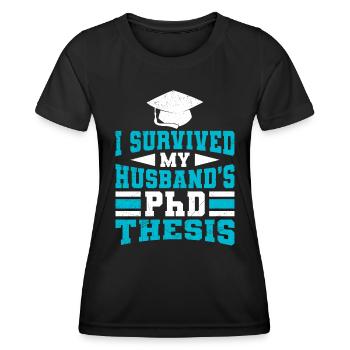 Überlebt Mein Mann hat einen Doktor Doktortitel - Frauen Funktions-T-Shirt - Schwarz - Vorne - AI Model Female 172 light (172cm)