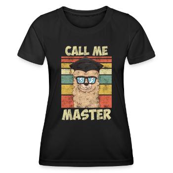 Appelez-moi Master Lama Fan Master Degree - T-shirt sport Femme - noir - Devant - AI Model Female 172 light (172cm)