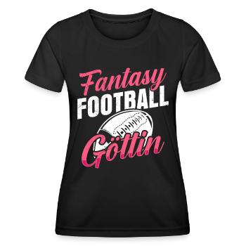 Fantasy Football Göttin Damen Fantasy Football - Frauen Funktions-T-Shirt - Schwarz - Vorne - AI Model Female 172 light (172cm)