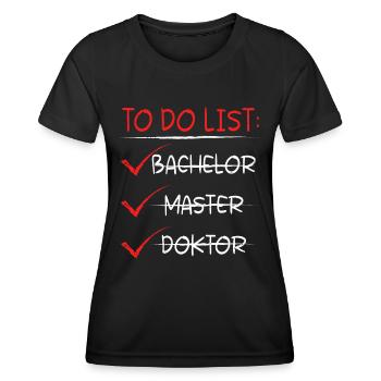 Enfin terminé, je suis Docteur Ph.D Titre de doctorat - T-shirt sport Femme - noir - Devant - AI Model Female 172 light (172cm)