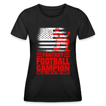 Fantasy Football Champ Champion Fantasy Football - Frauen Funktions-T-Shirt - Schwarz - Vorne - AI Model Female 172 light (172cm)
