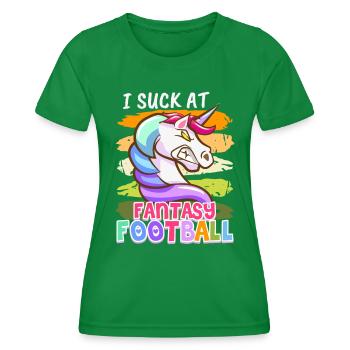 Fantasy Football Loser I suck at Fantasy Football - Women's Functional T-Shirt - kelly green - Front - AI Model Female 172 dark (172cm)