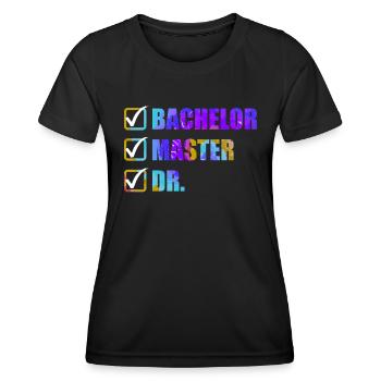 Enfin terminé Doctorat Ph.D Titre de doctorat - T-shirt sport Femme - noir - Devant - AI Model Female 172 light (172cm)