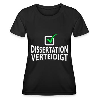 La thèse défend le titre de doctorat - T-shirt sport Femme - noir - Devant - AI Model Female 172 light (172cm)