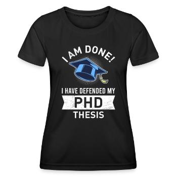 La thèse défend enfin le doctorat - T-shirt sport Femme - noir - Devant - AI Model Female 172 light (172cm)