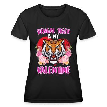 Schatz Ich liebe Bengalische Tiger Valentinstag - Frauen Funktions-T-Shirt - Schwarz - Vorne - AI Model Female 172 light (172cm)