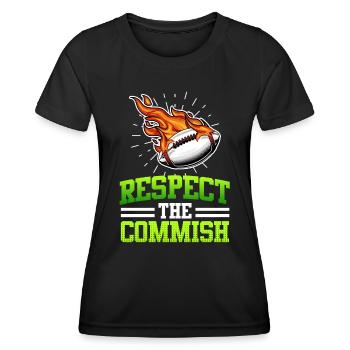 Respectez le commissaire Commish - T-shirt sport Femme - noir - Devant - AI Model Female 172 light (172cm)