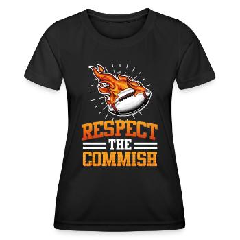 Respectez le commissaire Commish - T-shirt sport Femme - noir - Devant - AI Model Female 172 light (172cm)