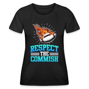 Respectez le commissaire Commish - T-shirt sport Femme - noir - Devant - AI Model Female 172 light (172cm)
