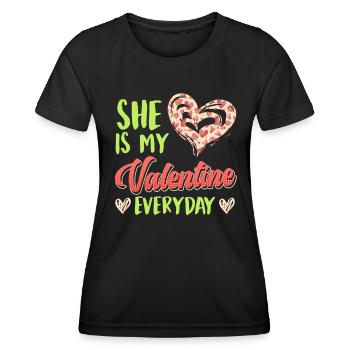 Tous les jours ma chérie Cher couple Saint-Valentin - T-shirt sport Femme - noir - Devant - AI Model Female 172 light (172cm)