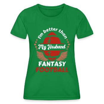Fantasy Football Ehefrau Damen - Frauen Funktions-T-Shirt - Kelly Green - Vorne - AI Model Female 172 dark (172cm)
