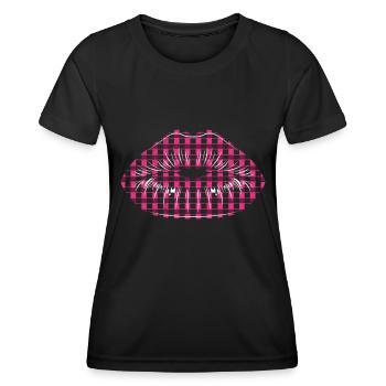 Kissing Mouth Lips Kiss - Women's Functional T-Shirt - black - Front - AI Model Female 172 light (172cm)