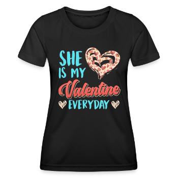 Tous les jours ma chérie Cher couple Saint-Valentin - T-shirt sport Femme - noir - Devant - AI Model Female 172 light (172cm)