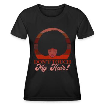 Afro Haare Afro Look Locken Afrikanische Frau - Frauen Funktions-T-Shirt - Schwarz - Vorne - AI Model Female 172 light (172cm)