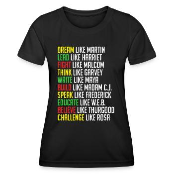 Black History Martin Luther King Afrika - Frauen Funktions-T-Shirt - Schwarz - Vorne - AI Model Female 172 light (172cm)