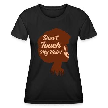Afro Haare Afro Amerikanisch Afrikanische Frau - Frauen Funktions-T-Shirt - Schwarz - Vorne - AI Model Female 172 light (172cm)