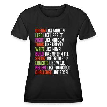 Black History Martin Luther King Afrika - Frauen Funktions-T-Shirt - Schwarz - Vorne - AI Model Female 172 light (172cm)