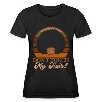 Afro Haare Afro Look Locken Afrikanische Frau - Frauen Funktions-T-Shirt - Schwarz - Vorne - AI Model Female 172 light (172cm)