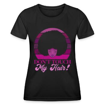 Afro Haare Afro Look Locken Afrikanische Frau - Frauen Funktions-T-Shirt - Schwarz - Vorne - AI Model Female 172 light (172cm)