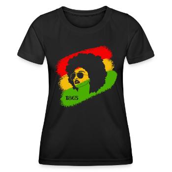 Juneteenth 1865 African American African woman - Women's Functional T-Shirt - black - Front - AI Model Female 172 light (172cm)