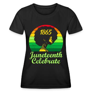 Afro Haare Afro Amerikanisch Afrikanische Frau - Frauen Funktions-T-Shirt - Schwarz - Vorne - AI Model Female 172 light (172cm)