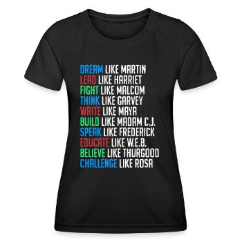 Black History Martin Luther King Afrika - Frauen Funktions-T-Shirt - Schwarz - Vorne - AI Model Female 172 light (172cm)