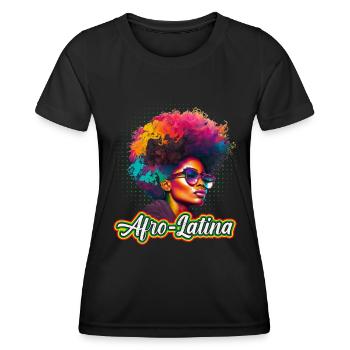 Afro Haare Afro Latina Afrikanische Frau - Frauen Funktions-T-Shirt - Schwarz - Vorne - AI Model Female 172 light (172cm)