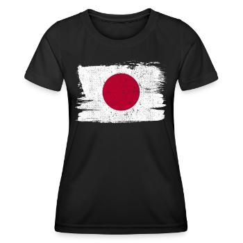 Japan Flag Japan Vintage Sun - Women's Functional T-Shirt - black - Front - AI Model Female 172 light (172cm)