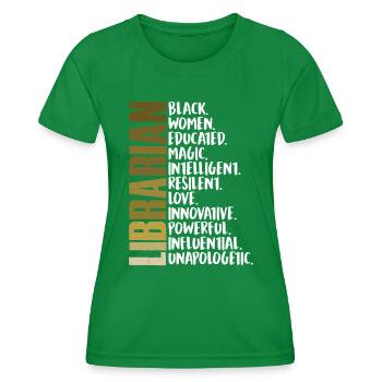 Bibliothécaire Histoire des Noirs Femme africaine - T-shirt sport Femme - vert - Devant - AI Model Female 172 dark (172cm)