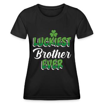 La Saint-Patrick dit le frère le plus chanceux de tous les temps - T-shirt sport Femme - noir - Devant - AI Model Female 172 light (172cm)