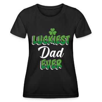 La Saint-Patrick dit le père le plus chanceux de tous les temps - T-shirt sport Femme - noir - Devant - AI Model Female 172 light (172cm)