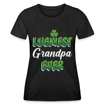 La Saint-Patrick dit grand-père le plus chanceux de tous les temps - T-shirt sport Femme - noir - Devant - AI Model Female 172 light (172cm)