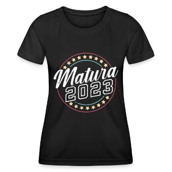 Matura 2023 Balle de maturité Graduation de la maturité - T-shirt sport Femme - noir - Devant - AI Model Female 172 light (172cm)