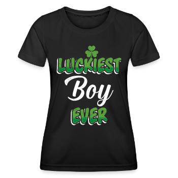 La Saint-Patrick dit le garçon le plus chanceux de tous les temps - T-shirt sport Femme - noir - Devant - AI Model Female 172 light (172cm)